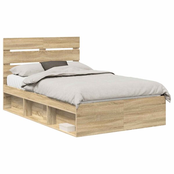 vidaXL Cadre de lit Sonoma 120 x 190 cm Bois de pin massif