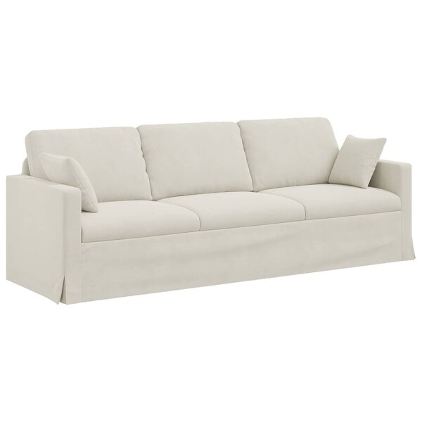 vidaXL Canapé Crème 228 x 78 x 80 cm Velours