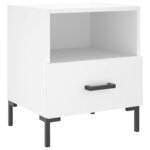 vidaXL Tables de chevet 2 Pièces blanc 40x35x47 5 cm bois d’ingénierie