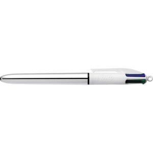 Stylo bille 4 colours shine argent pte moy. 4 couleurs classiques x 12 bic