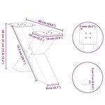 vidaXL Pieds de table basse en forme de X  2 pièces  blanc  60 x (30-31) cm  acier