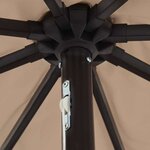 vidaXL Parasol de jardin Taupe  Noir 395 x 395 x 245 cm