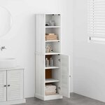 vidaXL Ensemble de mobilier de salle de bain VIGO Marron et blanc