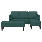 vidaXL Ensemble de canapé 2 pièces avec coussins en tissu vert foncé