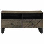 vidaXL Table basse noir 80x54x40 cm bois massif de manguier