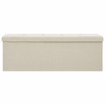 vidaXL Banc de rangement pliable Blanc crème Faux lin