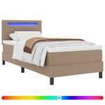 vidaXL Lit à ressorts avec matelas Cappuccino 100 x 200 cm Simili cuir