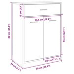 vidaXL Armoire de salle de bain Chêne sonoma 60x33x80 cm Aggloméré