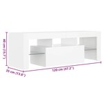 vidaXL Meuble TV avec lumières LED Blanc 120x35x40 cm