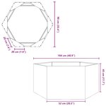 vidaXL Jardinière hexagone 104x90x45 cm acier galvanisé