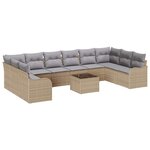 vidaXL Ensemble de canapé de jardin Beige 55 x 55 x 37 cm polyrotin