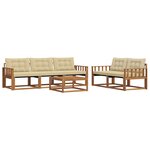 vidaXL Ensemble de canapés d'extérieur 6 Pièces Naturel et Beige