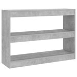 vidaXL Bibliothèque/Séparateur de pièce Gris béton 100x30x72 cm