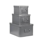 LABEL51 Boîte de rangement Media 35x27x18 cm XL Gris antique