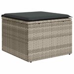 vidaXL Salon de jardin avec coussins 10 Pièces gris clair résine tressée