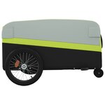vidaXL Remorque de vélo noir et vert 45 kg fer