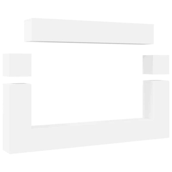 vidaXL Ensemble de meubles TV 8 Pièces Blanc Bois d'ingénierie