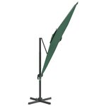 vidaXL Parasol cantilever à LED Vert 400x300 cm