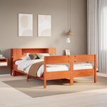 vidaXL Lit bibliothèque sans matelas cire marron 140x190 cm pin massif