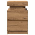 vidaXL Table de chevet avec LED chêne artisanal bois d'ingénierie