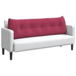 vidaXL Coussin de Dos Bordeaux 160 x 24 x 50 cm Velours
