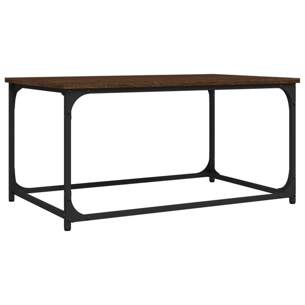 vidaXL Table basse Chêne marron 80x50x40 cm Bois d'ingénierie et fer