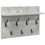 vidaXL Porte-manteau mural avec étagère Gris béton 60 x 40 x 12 cm