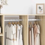 vidaXL Tige de placard 2 Pièces Argenté 764 x 15 x 29 mm