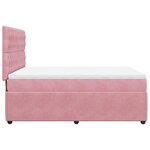 vidaXL Sommier à lattes de lit avec matelas Rose 140x190 cm Velours