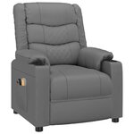 vidaXL Fauteuil de massage électrique Gris Similicuir