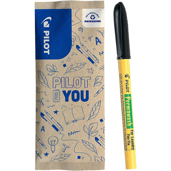 Pilot Permawash Marqueur Textile Flow Pack - Noir - 2 pièces