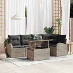 vidaXL Ensemble de canapé de jardin Manuel 6 Pièces Gris 100 x 55 x 73 cm