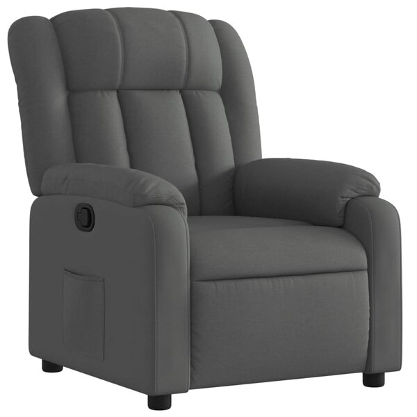 vidaXL Fauteuil inclinable en tissu gris foncé