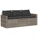vidaXL Ensemble à manger de jardin et coussins 2 Pièces gris rotin