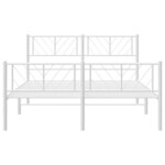 vidaXL Cadre de lit métal sans matelas et pied de lit blanc 120x200 cm