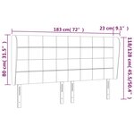 vidaXL Tête de lit avec oreilles Bleu 183x23x118/128 cm Tissu