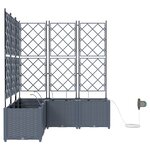 Jardinières vidaXL avec système d'irrigation 5 pièces Gris clair
