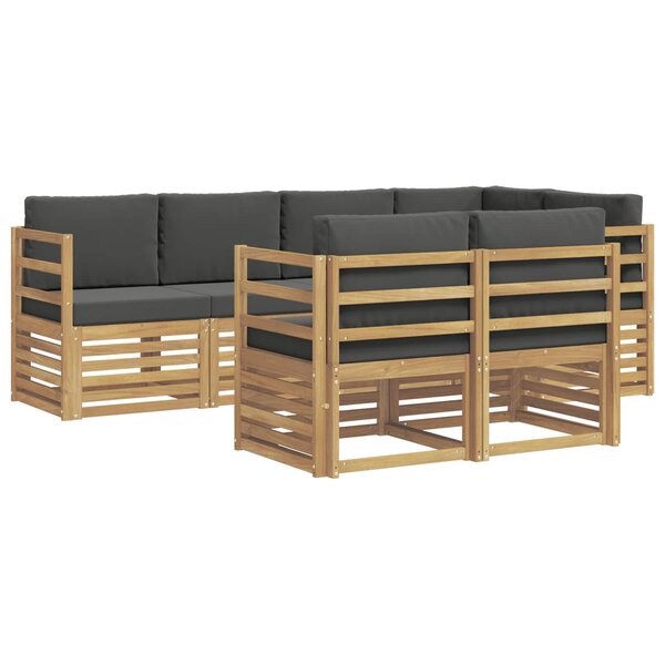 vidaXL Ensemble de canapés d'extérieur 7 pc Blanc et anthracite