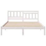 vidaXL Cadre de lit Blanc 150 x 200 cm Bois massif en pin
