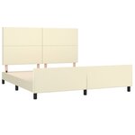 vidaXL Cadre de lit avec tête de lit Crème 180x200 cm Similicuir