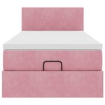 vidaXL Cadre de lit ottoman avec matelas rose 90x200 cm velours