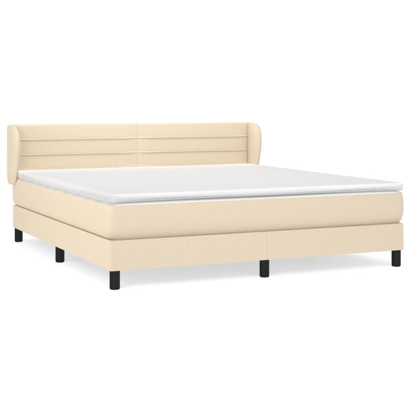 vidaXL Sommier à lattes de lit avec matelas Crème 180x200 cm Tissu