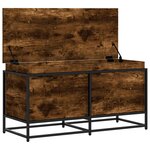 vidaXL Boîte de rangement avec couvercle chêne fumé bois d'ingénierie