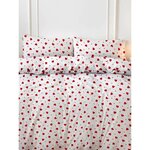 Parure de lit - housse de couette 220 x 240 + 2 taies d'oreiller 60 x 60  coton-polyester - Rouge