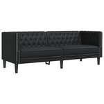 vidaXL Canapé à 3 places Chesterfield noir similicuir