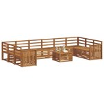 vidaXL Ensemble de canapés d'extérieur 11 Pièces Naturel