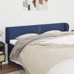 vidaXL Tête de lit avec oreilles Bleu 203x23x78/88 cm Tissu