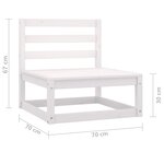 vidaXL Canapés centraux de jardin 3 Pièces Blanc Bois de pin massif