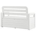 vidaXL Banc de rangement de jardin 132 5 cm Plastique Blanc