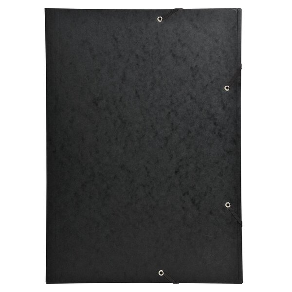 Chemise À Élastique 3 Rabats Carte Lustrée 600gm2 - A3 - Noir - X 5 - Exacompta